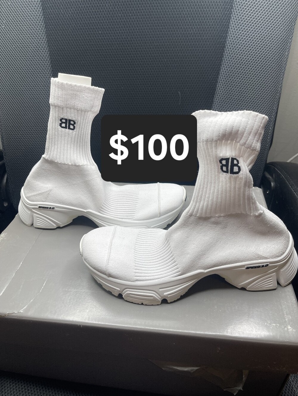 Size 4 - Balenciaga Speed 3.0 White Sock Sneaker Boots Good Condition